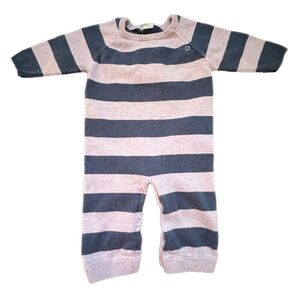 EGG New York Baby Striped Violet & Blue Kids Knit One Piece - 6-12M